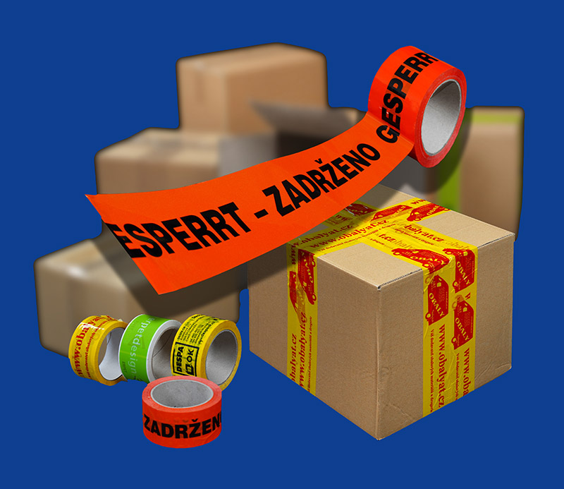 ilustrační obrázek - potištěné lepící pásky